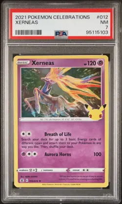 2021 POKEMON CELEBRATIONS #012 XERNEAS PSA 7 - Image 1