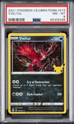 2021 POKEMON CELEBRATIONS #019 YVELTAL PSA 8 - Image 1