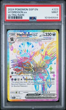 2024 POKEMON SSP EN-SURGING SPARKS ULTRA RARE #223 HYDREIGON EX PSA 9 - Image 1