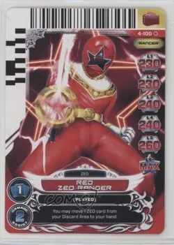 2013 Saban's Power Rangers - Action Card Game Red Zeo Ranger #4-100 - Image 1