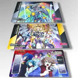 Set of 3 Cardfight!! Vanguard overDress Genesis Of The Five Greats Card Playmat - Image 1