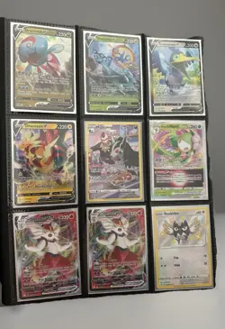 Pokemon V VMAX VSTAR 9 Card Lot NM Binder Set Cinderace Lilligant Shiny - Image 1