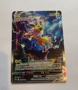 Pokemon TCG Jolteon VMAX SWSH184 Black Star Promo Alt Art Card LP - Image 1