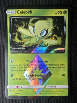 Celebi Prism Star 19/214 Sm-Lost Thunder Holo Pokemon Card Lp - Image 1