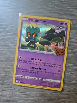 Marshadow Rapid Strike Pokemon Trading Card Holo Rare 080/203 Trick Or Trade NM - Image 1