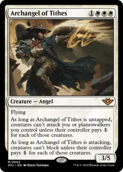MTG English Archangel of Tithes NM Normal Outlaws of Thunder Junction - Image 1