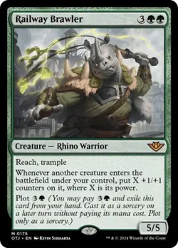 MTG English Railway Brawler NM Normal Outlaws of Thunder Junction - Image 1