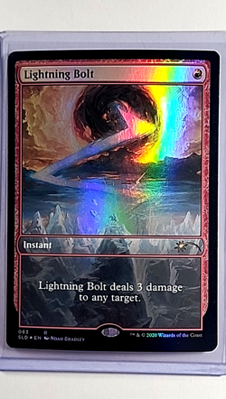 2020 MTG Magic the Gathering SLD Secret Lair Full Art Foil #83 Lightning Bolt - Image 1