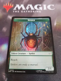 Mtg. 4x Spider / Treasure Double-Sided Tokens. Marvel's Spider-Man. Nm - Image 1
