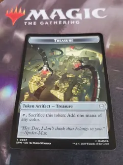 Mtg. 4x Spider / Treasure Double-Sided Tokens. Marvel's Spider-Man. Nm - Image 2