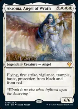 MTG English Akroma, Angel of Wrath NM Normal Commander 2020 Ikoria - Image 1