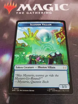 Mtg. 4x Illusion Villain / Spider Double-Sided Tokens. Marvel's Spider-Man. Nm - Image 1