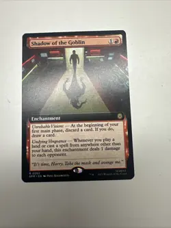 MTG magic SPIDERMAN spm EXTENDED ART SHADOW OF THE GOBLIN #262 RARE - Image 1