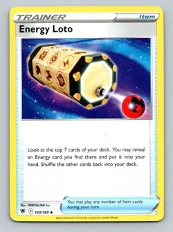 2022 Pokemon Card Astral Radiance Energy Loto 140/189 - Image 1