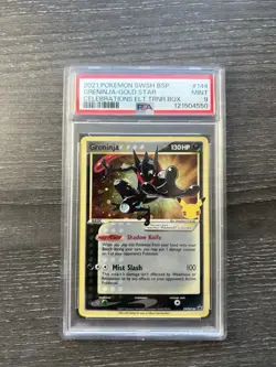 2021 POKEMON SWSH BLACK STAR PROMO #144 GRENINJA-GOLD STAR PSA 9 - Image 1