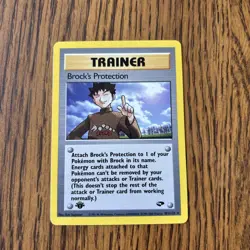 1st Edition Brock’s Protection Rare 101/132 Gym Challenge Pokemon TCG NM - Image 1