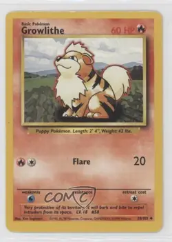 Growlithe Pokemon Base Set #28 1999 - Image 1