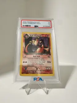 2000 Pokemon Team Rocket Dark Charizard Holo #4 PSA 3 - Image 1