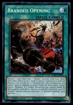 Branded Opening (Secret Rare) Quarter Century Bonanza RA03-EN070 LP YuGiOh TCG | - Image 1