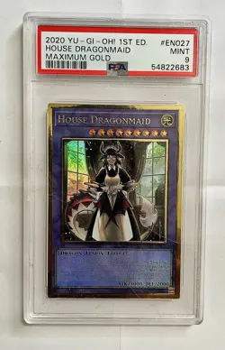 PSA 9 House Dragonmaid MAGO-EN027 1st Ed Gold Rare Maximum Gold Yugioh - Image 1