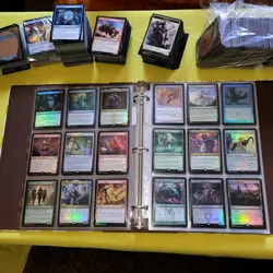 12 Pages of FOILS Cards Collection in Binder with an extra 1000 Bulk MTG Lot - Image 1