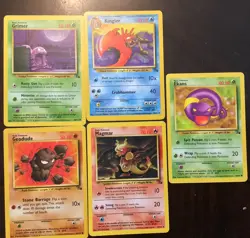 pokemon cards 1999 Fossil - Grimer, Geodude, Ekans, Kingler, Magmar - Image 1