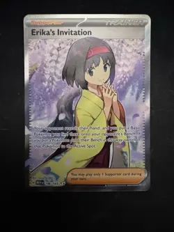 Pokemon TCG Erika's Invitation Scarlet & Violet Holo Ultra Rare Card 196/165 - Image 1