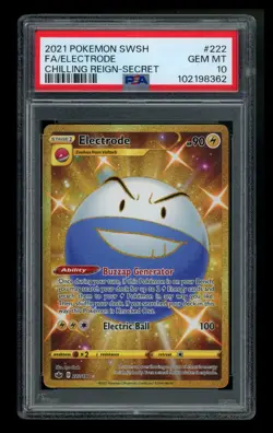 PSA 10 Electrode 222/198 Chilling Reign 2021 Secret Gold Pokemon Card TCG - Image 1
