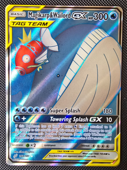 Pokemon Card - Magikarp & Wailord GX - SM Team Up - Full Art - 160/181 - NM-LP - Image 1