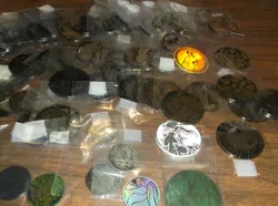 POKEMON TCG JUMBO/REG SIZED FLIP COINS LOT 75 PIECES, 25 DIFFERENT STYLES - Image 1