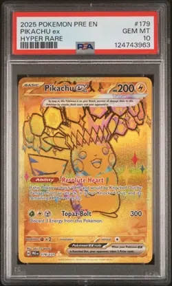 2025 POKEMON PRE EN-PRISMATIC EVOLUTIONS HYPER RARE #179 PIKACHU EX PSA 10 - Image 1
