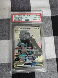 Pokemon Full Art Holo Shiny Decidueye GX SV47/SV94 PSA 10 GEM MINT Hidden Fates - Image 1