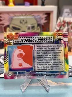 Stealing Pokemon 27 Holo Pokemon Topps Mewtwo Strikes Back Blue Label - Image 2