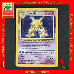 Simsala - Alakazam Pokemon Karte TCG WOTC 1/102 Rare Holo Base Basis-Set /N21 - Image 1