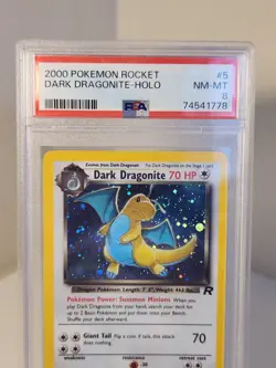 Pokemon Team Rocket Dark Dragonite Holo 5/82 PSA 8 NM-MT Huge Swirl - Image 2