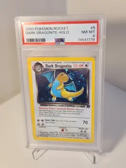 Pokemon Team Rocket Dark Dragonite Holo 5/82 PSA 8 NM-MT Huge Swirl - Image 3
