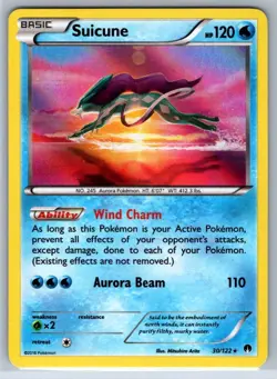 Pokemon Suicune Holo Rare XY Breakpoint 30/122 NM - Image 1
