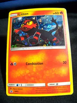 2016 Pokemon Sun & Moon Promos #SM02 Litten Holo - NM- - Image 1