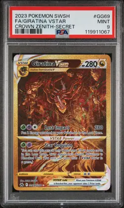 2023 POKEMON SWORD & SHIELD CROWN ZENITH SECRET FULL ART/GIRATINA VSTAR PSA 9 - Image 1