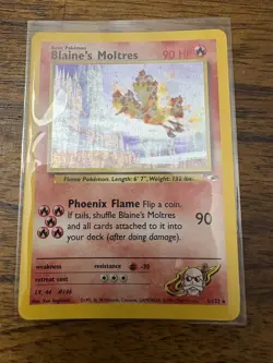 Blaine's Moltres 1/132 Gym Heroes 2000 Holo Rare WOTC Pokemon Card TCG - Image 1