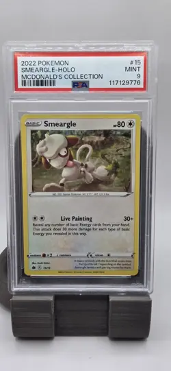 Pokemon TCG Smeargle McDonald's Promos 2022 Holo Rare Card 15/15 PSA 9 - Image 1
