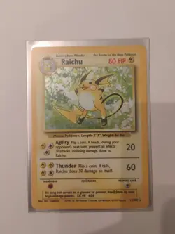 Pokemon TCG Raichu Base Set Holo Unlimited Rare Card 14/102 - Image 3