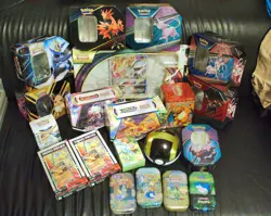 BIG Lot 19 Empty Pokemon Metal Collectors Card Tins Deck Boxes ETB TCG Supplies - Image 1