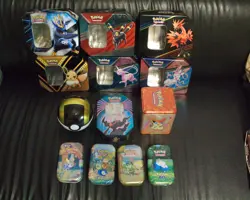 BIG Lot 19 Empty Pokemon Metal Collectors Card Tins Deck Boxes ETB TCG Supplies - Image 3
