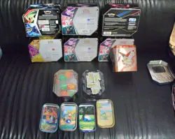 BIG Lot 19 Empty Pokemon Metal Collectors Card Tins Deck Boxes ETB TCG Supplies - Image 4