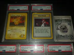 Pokemon ENGLISH Pikachu Chansey Poliwrath Magneton Base Set 2 PSA 8 5 HOLO Card - Image 2