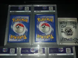 Pokemon ENGLISH Pikachu Chansey Poliwrath Magneton Base Set 2 PSA 8 5 HOLO Card - Image 4