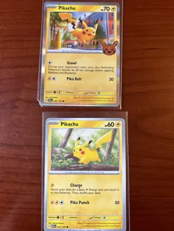 Pokemon TCG Pikachu 8 Card Bundle Non Holo Various Years Sets Binder Collection - Image 4