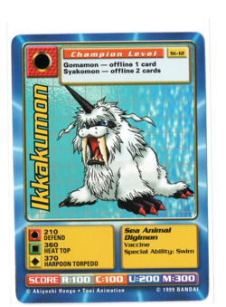 1999 Digimon Battle Card Ikkakumon St-12 Champion Level Starter CCG Bandai NM-MT - Image 1