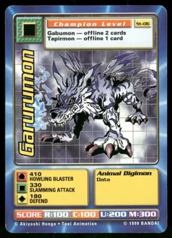 1999 Bandai Digimon Trading Card Garurumon St-06 - Image 1